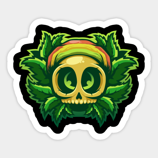 CUTE SKULL WEEDS Sticker by NSC.gd